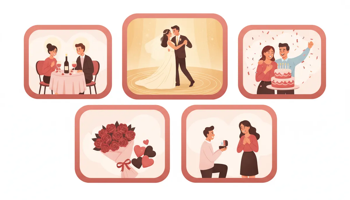 Five occasions perfect for a personalized song: weddings, anniversaries, birthdays, Valentine's Day, and proposals